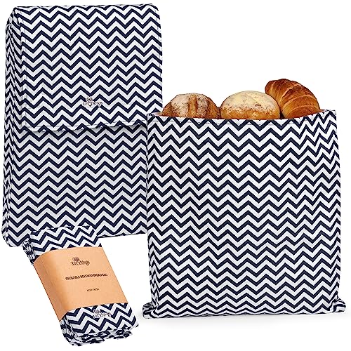Li'l Things Umweltfreundliche, wiederverwendbare Bienenwachs-Brotbeutel | Set mit 2 Größen (33 x 33 cm) & (38,5 x 2,9 cm) | 6 verschiedene Themen | perfekte Tasche für selbstgebackenes Brot | von Li'l Things
