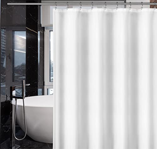 LiBa Duschvorhang 183 x 213 cm Textil aus Polyester Stoff, Anti-Schimmel Dusch Vorhang Wasserdicht Waschbar, Shower Curtains für Dusche und Badewanne (Weiß) von LiBa