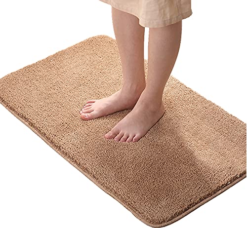 LiGG LiGG Badematte Anti Rutsch Badezimmerteppich Absorbent Badteppich Einfarbige Farbe Badvorleger Badematten Fußmatte (30 x 50 cm, Braun) von LiGG LiGG