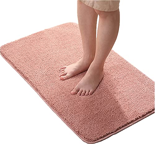 LiGG LiGG Badematte Anti Rutsch Badezimmerteppich Absorbent Badteppich Einfarbige Farbe Badvorleger Badematten Fußmatte (30 x 50 cm, Rosa) von LiGG LiGG