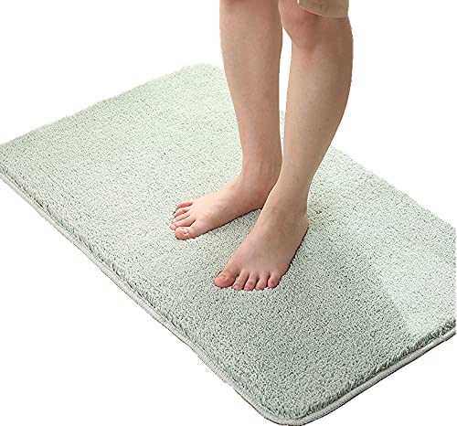 LiGG LiGG Badematte Anti Rutsch Badezimmerteppich Absorbent Badteppich Einfarbige Farbe Badvorleger Badematten Fußmatte (40 x 60 cm, Grün) von LiGG LiGG