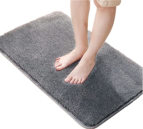 LiGG LiGG Badematte Anti Rutsch Badezimmerteppich Absorbent Badteppich Einfarbige Farbe Badvorleger Badematten Fußmatte (50 x 80 cm, Dunkelgrau) von LiGG LiGG