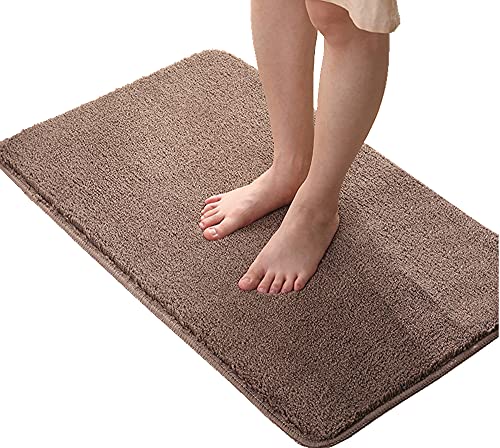 LiGG LiGG Badematte Anti Rutsch Badezimmerteppich Absorbent Badteppich Einfarbige Farbe Badvorleger Badematten Fußmatte (50 x 80 cm, Kaffee) von LiGG LiGG