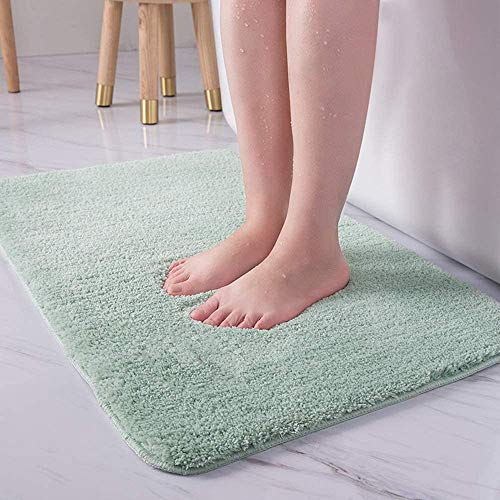 LiGG LiGG Badematte Anti Rutsch Badezimmerteppich Absorbent Badteppich Einfarbige Farbe Badvorleger Badematten Fußmatte (60 x 90 cm, Grün) von LiGG LiGG