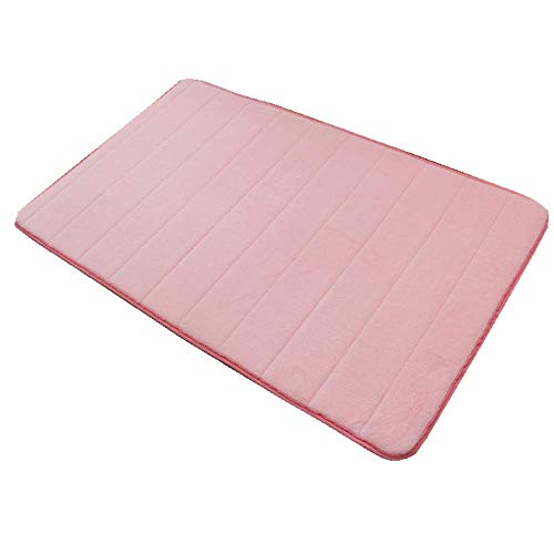 VSUSN Memory Foam Badteppich Anti Rutsch Badematte Absorbent Badvorleger Badezimmerteppich Badematten Duschmatten (Rosa, 50 x 80 cm) von VSUSN