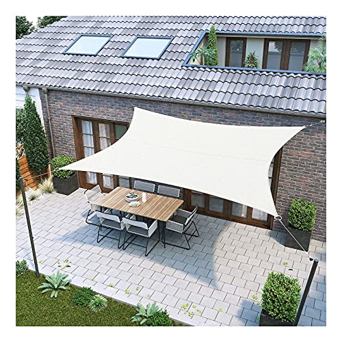 2.5m X 3m Sun Shade Sails Canopy Rectangle with Rope 98% UV Block Patio Waterproof Sunscreen Awning for Outdoor Balcony Party and Yard, White LiJJi von LiJJi