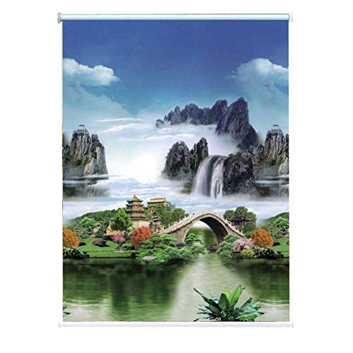 Excellent Blackout Roller Blind with A Pretty Nature Mountain View, Roller Shades for Bathroom/Bedrooms Window, 60/80/100/120/140 cm Wide (Size : 120x200cm) LiJJi von LiJJi