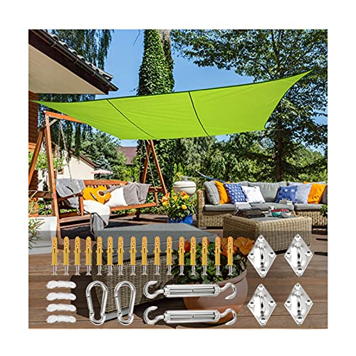 Sun Shade Sail with Fixing Kit, Rectangle Shade Sails Sunshade Canopy Waterproof 98% UV Block Polyester Sunscreen Awnings for Outdoor Patio Garden Balcony Party, Gr LiJJi von LiJJi