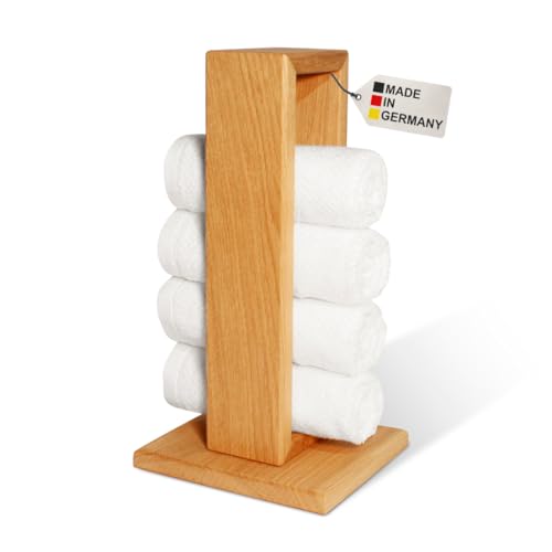 Handtuchhalter aus Holz- Eiche massiv -Gästehandtuchhalter - Handtuchablage - Handtuchhalter ohne Bohren - Handtuch aufbewahrung -Made in Germany-Eichenholz-Handarbeit- von LiJo´s