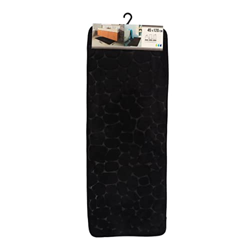 LiKeKa® Badezimmerteppich, Weiche Badematte rutschfest & Maschinenwaschbar – Wasserabsorbierender Badteppich mit Memory Foam&Mikrofaser aus Polyester, Badvorleger 45x120 cm (Black) von LiKeKa