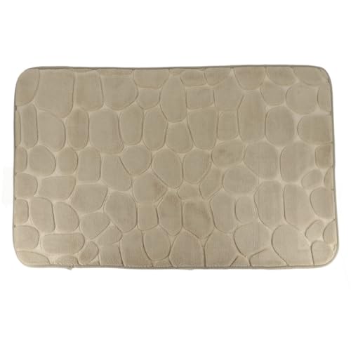 LiKeKa Badematte Memoryschaum Badteppich Saugfähige Badvorleger Badezimmerteppich Duschmatte Deko Fussmatte rutschfeste Matte für Badezimmer Wohnzimmer 50×80 cm (Taupe) von LiKeKa