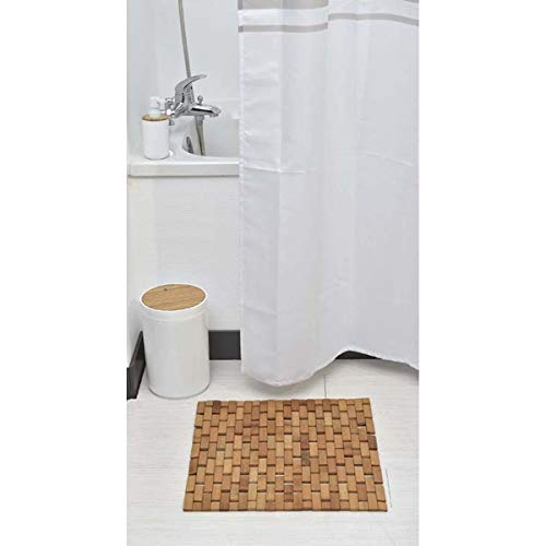 LikeKa® Badezimmerteppich, Weiche Badematte rutschfest & Schimmelbeständig – Wasserabsorbierender Badteppich aus Bambus, Badvorleger für Dusche, Badewanne und Toilette (45x45 cm) von LiKeKa