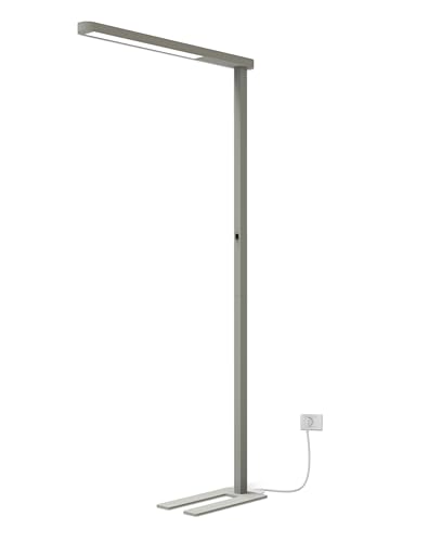 LED Stehlampe Büro, Optimale Arbeitsplatzleuchte laut DIN 12464-1 mit 50W und 5600lm, Neutralweiß (4000K),Büro Stehlampe, Büroleuchte oder Büro Stehleuchte, Einsatz als Standleuchten & Deckenfluter von LiLaTec