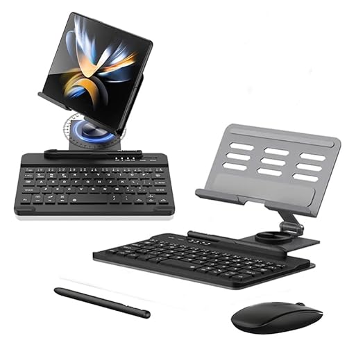 LiLiTok Desktop-Ständer für Samsung Galaxy Z fold 5 Hülle mit Tastatur, Galaxy Z fold 5 Tastatur und Maus-Set mit S Pen für Büro und täglichen Gebrauch (Grau) von LiLiTok