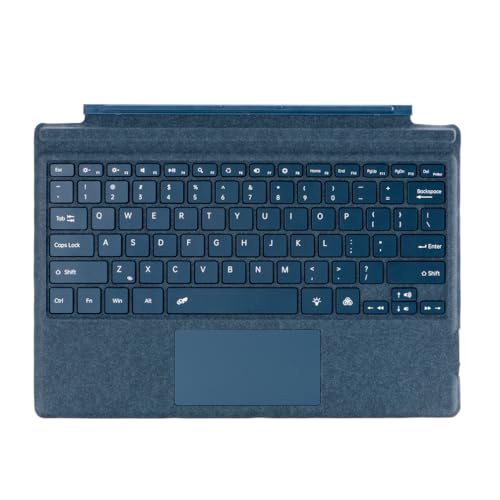 Surface Pro 7 Tastatur [QWERTY] für Microsoft Surface Pro 7 Plus/Pro 7/Pro 6/Pro 5/Pro 4/Pro 3, Bluetooth Tastatur- Backlit, Wiederaufladbare Type Cover mit Touchpad (Blau) von LiLiTok