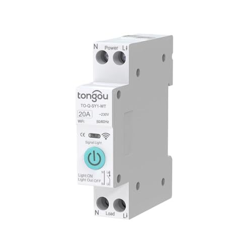 TUYA WiFi Smart Switch Circuit Breaker 1P 6A 10A 16A 20A 25A 32A 40A 50A 63A Smart Home Wireless Remote Control Smart WiFi Switch Schutzschalter (20A No Metering) von LiLiTok