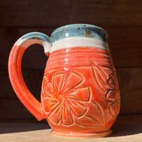 Blumen-Keramik-Tasse | Handgefertigte Keramiktasse Blumen Tasse Natur-Tasse Draußen Keramik Kaffeetasse Gärtner Sommer von LiLoPottery