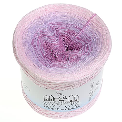 Bobbel Farbverlaufsgarn Beauty Glitzer Irisé 4fädig 3fädig Märchengarne strick häkelgarn (Pastell Rosa, 500g - 1900m - 4Fach) von LiLu´s Märchengarne