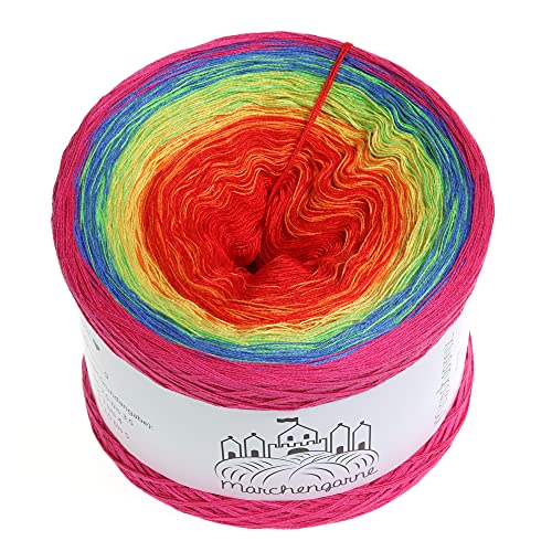 Bobbel Farbverlaufsgarn Unicorn 4fädig oder 3fädig Märchengarne strick häkelgarn (Fuchsia außen, 300g/1140m - 4Fädig) von LiLu´s Märchengarne