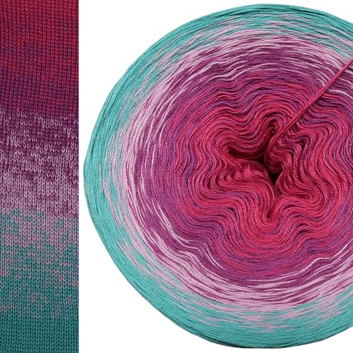 Farbverlaufsgarn Bleib Treu 4 oder 3 Fach Bobbel Wolle häkeln stricken strickgarn (Bleib Treu - Opal außen, 4Fach - 400g/1520m) von LiLu´s Märchengarne