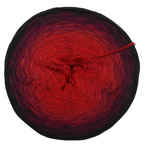 Farbverlaufsgarn Hexenglut 4 oder 3 Fach Bobbel Wolle häkeln stricken strickgarn (Hexenglut - Schwarz außen, 4Fach - 300g/1140m) von LiLu´s Märchengarne