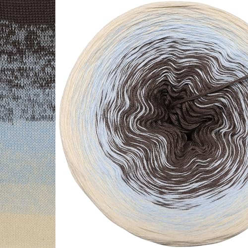 Farbverlaufsgarn Kieselstrand 4 oder 3 Fach Bobbel Wolle häkeln stricken strickgarn (Kieselstrand - Creme außen, 4Fach - 400g/1520m) von LiLu´s Märchengarne