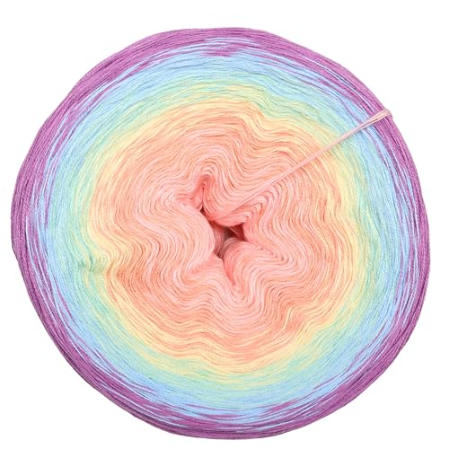 Farbverlaufsgarn Regenbogenreise 4 oder 3 Fach Bobbel Wolle häkeln stricken strickgarn (Regenbogenreise - Milka außen, 4Fach - 400g/1520m) von LiLu´s Märchengarne