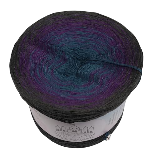 Farbverlaufsgarn Skywalk 5, 4 oder 3 Fach Bobbel Wolle häkeln stricken strickgarn (Skywalk - Anthrazit außen, 4fach - 400g /1520m) von LiLu´s Märchengarne