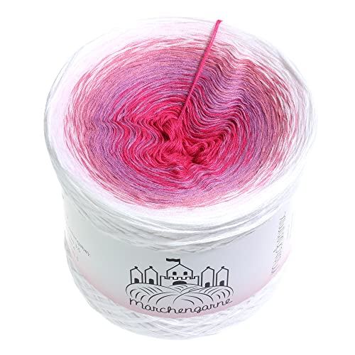 LiLu´s Farbverlaufsgarn Lovely Weiß außen 4fach - 300g /1140m von LiLu´s Märchengarne