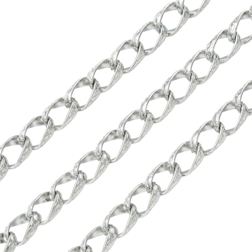 LiQunSweet 1 m (3,3 Fuß), 16,5 x 11 mm, 304 Edelstahl, kubanische Kettenrolle für Schmuckherstellung, Halsketten, Armbänder, Bastelbedarf von LiQunSweet