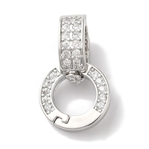 LiQunSweet 10 Stück Messing-Faltschließe mit Zirkonia, austauschbare Bügelverschlüsse für Armbänder, Halsketten, Schmuckherstellung von LiQunSweet