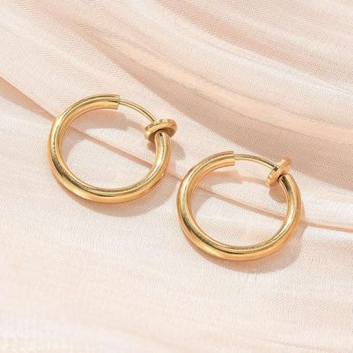 LiQunSweet 2 Paar 16 mm 304 Edelstahl goldene Farbe einziehbare Ohrclips Ohrringe Haken nicht durchbohrte Ohren Feder Fundstücke für DIY Schmuck Ohrringherstellung Dekor Bulk LiQunSweet 2 Paar 16 mm 304 Edelstahl goldene Farbe einziehbare Ohrclips Ohrringe Haken nicht durchbohrte Ohren Feder Fundstücke für DIY Schmuck Ohrringherstellung Dekor Bulk von LiQunSweet