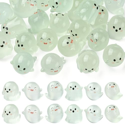 LiQunSweet 30 Stück 6 Stile Leuchtende schöne Geistergeist Harz Ornament Cabochons Halloween Themed kein Loch Perlen für DIY Schmuck Verzierung Handwerk Home Desk Decor Supplies Bulk LiQunSweet 30 Stück 6 Stile Leuchtende schöne Geistergeist Harz Ornament Cabochons Halloween Themed kein Loch Perlen für DIY Schmuck Verzierung Handwerk Home Desk Decor Supplies Bulk von LiQunSweet