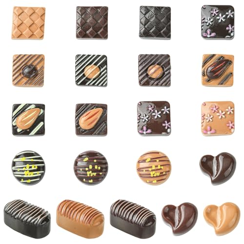 LiQunSweet 42 Stück 21 Stile Imitation Schokolade Harz Ornament Cabochons Dessert Sweet Food Kein Loch Perlen Display für DIY Schmuck Verzierung Handwerk Home Office Schreibtisch Dekor LiQunSweet 42 Stück 21 Stile Imitation Schokolade Harz Ornament Cabochons Dessert Sweet Food Kein Loch Perlen Display für DIY Schmuck Verzierung Handwerk Home Office Schreibtisch Dekor von LiQunSweet