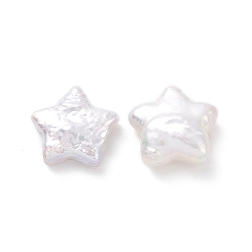LiQunSweet 5 Stück natürliche Keshi-Perlen, ungebohrte Süßwasserperlen, kein Loch, himmlische Sternform, lose Abstandshalter für DIY-Schmuckherstellung von LiQunSweet