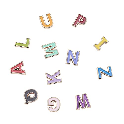 LiQunSweet 50 Stück zufällig gesendete Alphabet-Buchstaben, Metalllegierung, winzige emaillierte Charming-Perlen, Großpackung für die Schmuckherstellung, DIY Handwerk – 9,5 x 5 mm von LiQunSweet