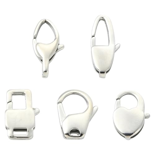LiQunSweet Karabinerverschlüsse aus Edelstahl 304, Herzform, für Charms, Armbänder, Halsketten, Schmuckherstellung, 10 Stück, 5 Stile LiQunSweet Karabinerverschlüsse aus Edelstahl 304, Herzform, für Charms, Armbänder, Halsketten, Schmuckherstellung, 10 Stück, 5 Stile von LiQunSweet