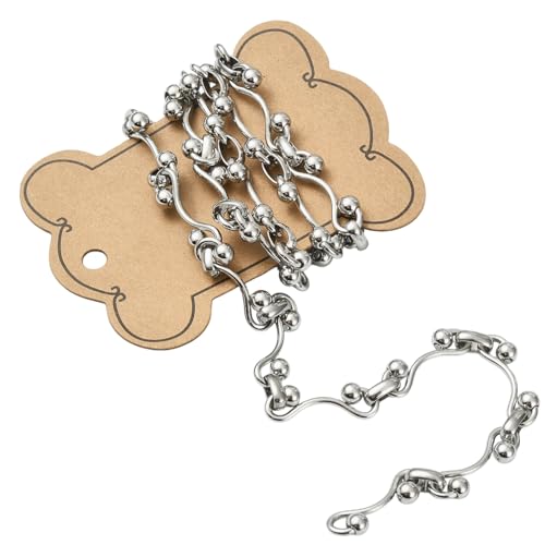 LiQunSweet Runde Gliederketten aus 304er Edelstahl, für Schmuckherstellung, DIY-Zubehör, 29 x 18 mm und 10,7 x 2,8 mm, 1 m von LiQunSweet