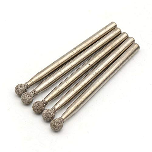 Diamant-Frässtifte mit runder Spitze, Diamantbeschichtetes Drehwerkzeug-Set, für Glas, Keramik, Metall, Stein (3 x 3,5 mm), 10 Stück von LiTaiJingNice