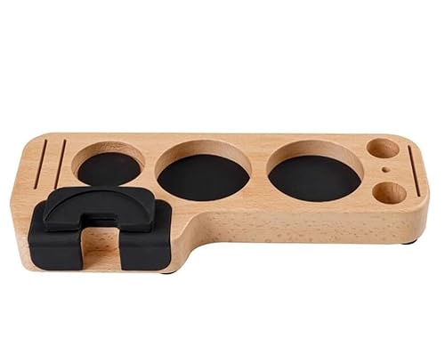 Espresso-Stopfstation aus Holz, Siebträger-Stopfständer, Espresso-Kaffee-Organizer-Box, passend für Aufbewahrung 51/54/58 mm Espresso-Tamper-Matte von LiTaiJingNice