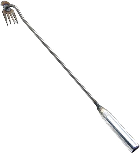 LiTaiJingNice Garten Unkrautentferner Werkzeug, 4 Zähne Edelstahl Garten Unkrautentferner Unkrautentferner Unkrautentferner Unkrautwerkzeug mit langem Griff (Stil/D) von LiTaiJingNice