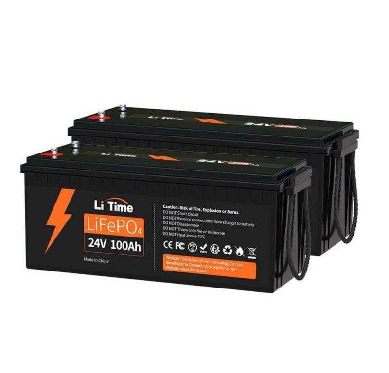 LiTime 24V 100Ah Lithium Batterie 2560Wh mit BMS, 4000+ Zyklen Solarakkus (24 V), Geeignet für Solaranlage, Off-Grid-Systeme, Backup-Stromversorgungen von LiTime