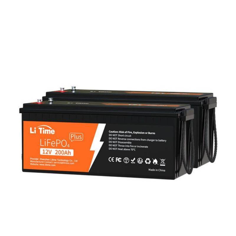 LiTime LiTime 12V 200Ah PLUS LiFePO4 Batterie 2560W IP65 mit 200A BMS Solarakkus (12 V), Geeignet für Wohnmobil, Hausspeicher, Solarmodul und Camping von LiTime