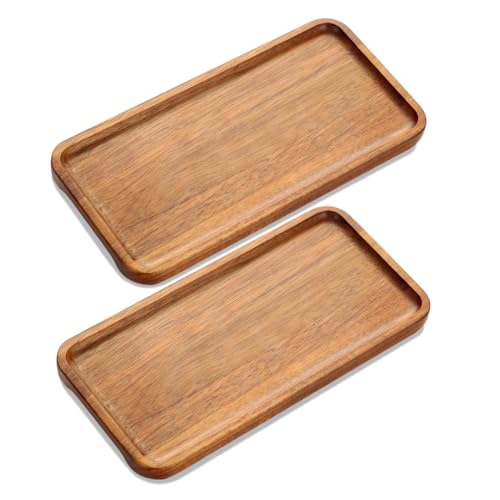 LiWiBet Holztablett Rechteckig Deko 2er Set, Holztablett Klein 20x10 cm, Dekotablett aus Akazienholz, Tablett Set Serviertablett Holz, dekorative Servierplatte für Snacks, Käse, Wurst LiWiBet Holztablett Rechteckig Deko 2er Set, Holztablett Klein 20x10 cm, Dekotablett aus Akazienholz, Tablett Set Serviertablett Holz, dekorative Servierplatte für Snacks, Käse, Wurst von LiWiBet