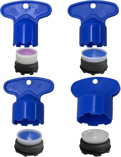 Wasserhahnbelüfterschlüssel mit 4 Größen und 4 Stück Wasserhahnbelüftern M 16,5 18,5 21,5 24 von LiXiongBao