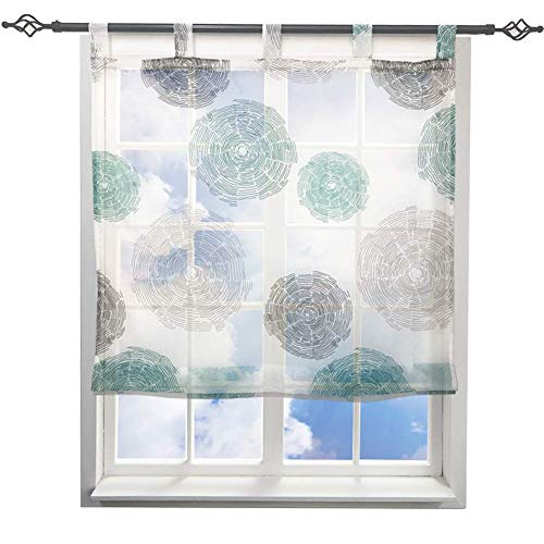 Raffrollo mit Schön Feuerwerk Druck Design Raffgardine Voile Transparent Vorhang (BxH 140x150cm, Blau) von LiYa