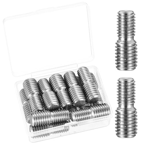 15 x Doppel Ende Gewindebolzen, Doppelend Gewindestifte Schraube, Edelstahl Gewindeadapter M10x1,5 zu M12x1,75 Reduzierschraube, Gewindebolzen Reduzierer Adapter für Möbel(M10x1,5 zu M12x1,75) von LiYiJiKeJi