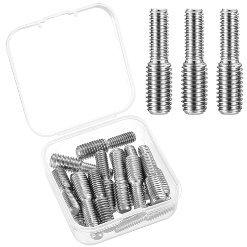 15 x Doppel Ende Gewindebolzen, Doppelend Gewindestifte Schraube, Edelstahl Gewindeadapter M6x1 zu M8x1,25 Reduzierschraube, Gewindebolzen Reduzierer Adapter für Möbel(M6x1 zu M8x1,25) von LiYiJiKeJi
