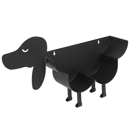 Lustig Toilettenpapierhalter Hunde, Metall Toilettenrollenhalter, Toilettenpapier Aufbewahrung Klopapier Aufbewahrung Wand Schwarz, WC Rollenhalter für Küche Badezimmer Klorollenaufbewahrung Deko von LiYiJiKeJi