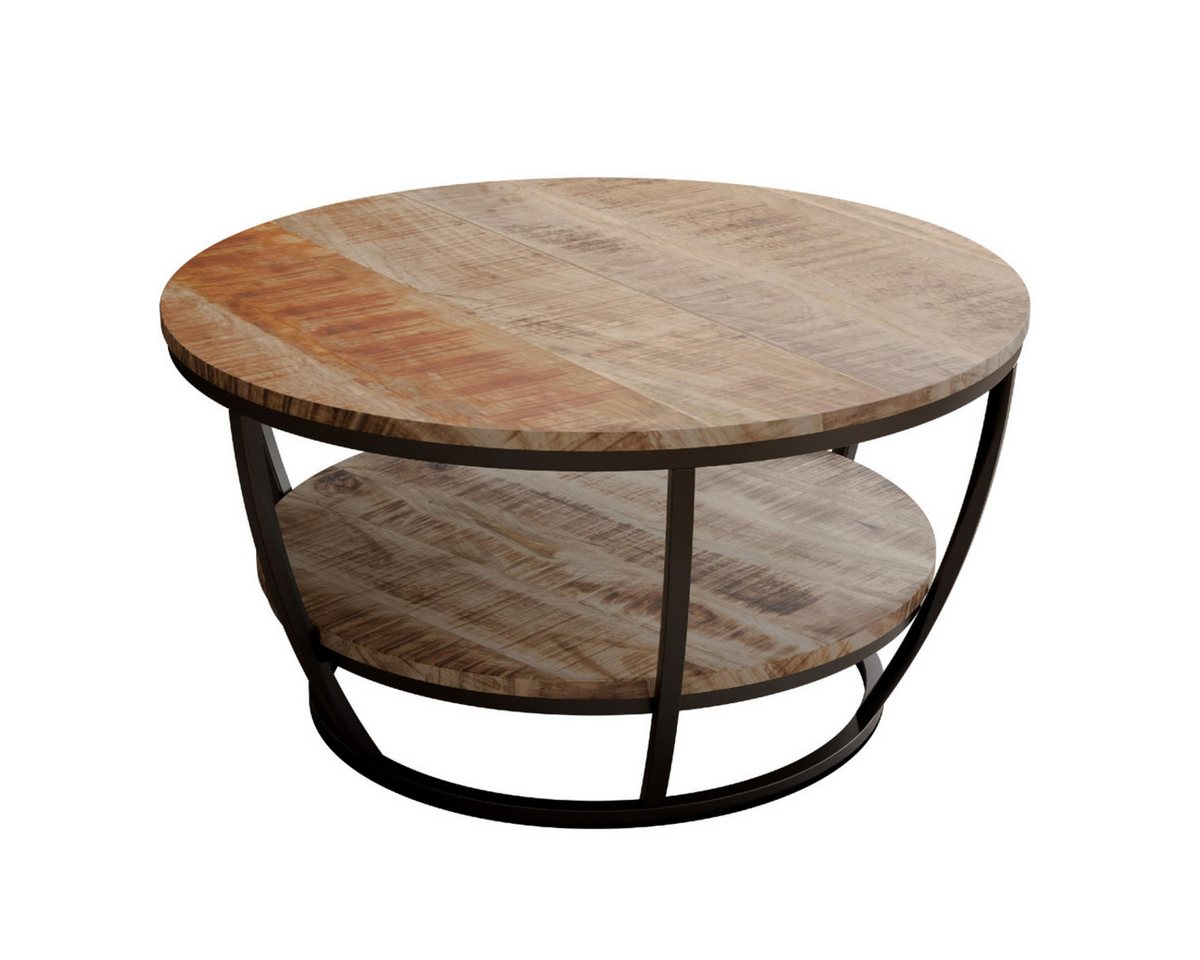 Liadomo Couchtisch Gianna, runde Platte Mangoholz massiv, Metallgestell schwarz, mit Ablage Liadomo Couchtisch Gianna, runde Platte Mangoholz massiv, Metallgestell schwarz, mit Ablage von Liadomo